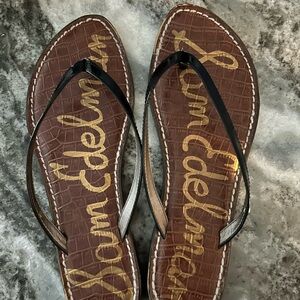 Sam Edelman Black Strap Brown Sole Sandals